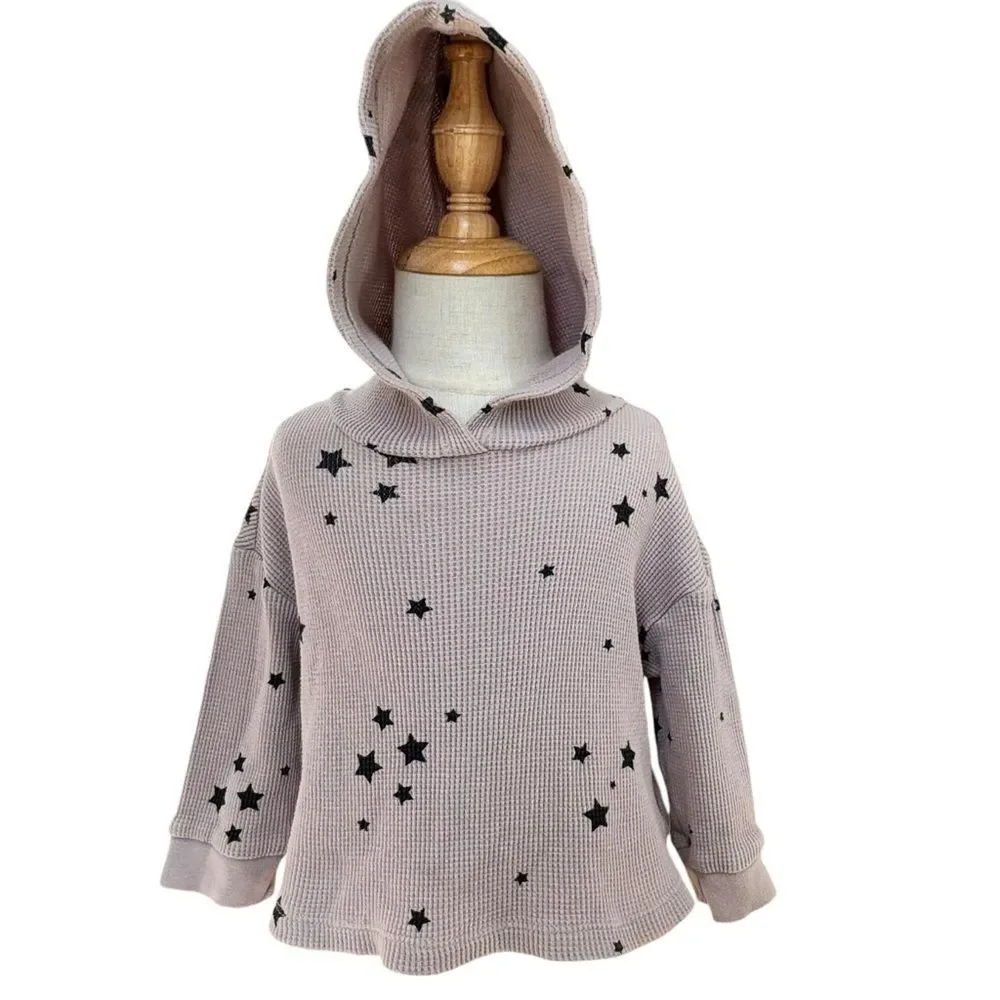 Baby GAP Toddler Pullover Waffle Knit Star Print Hoodie Sweatshirt. 12-18 Months